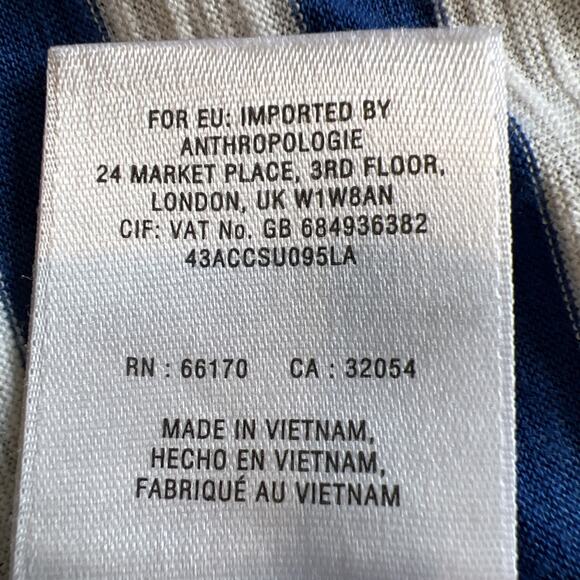 Anthropologie Stripe View Swing Tank Size XS White Lace Over Blue Stripes Beachy - Picture 10 of 12